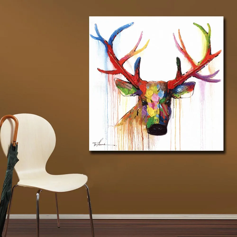 Deer-Head-Animal-Art-Canvas-Print-Wall-Art 1