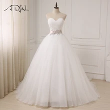 ADLN новые белые/цвета слоновой кости свадебные платья Дешевые Милая без рукавов бальное платье Тюль Свадебные платья Sahshes розовый Robe De Mariage