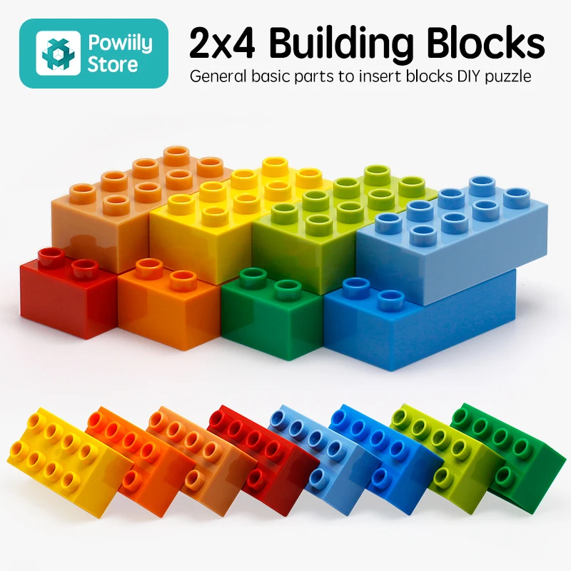 

big building blocks 2x4 Block 10PCS/Lot DIY Education Technic Toys Brick Compatible With LEGOED Duplo Set Toys For Children