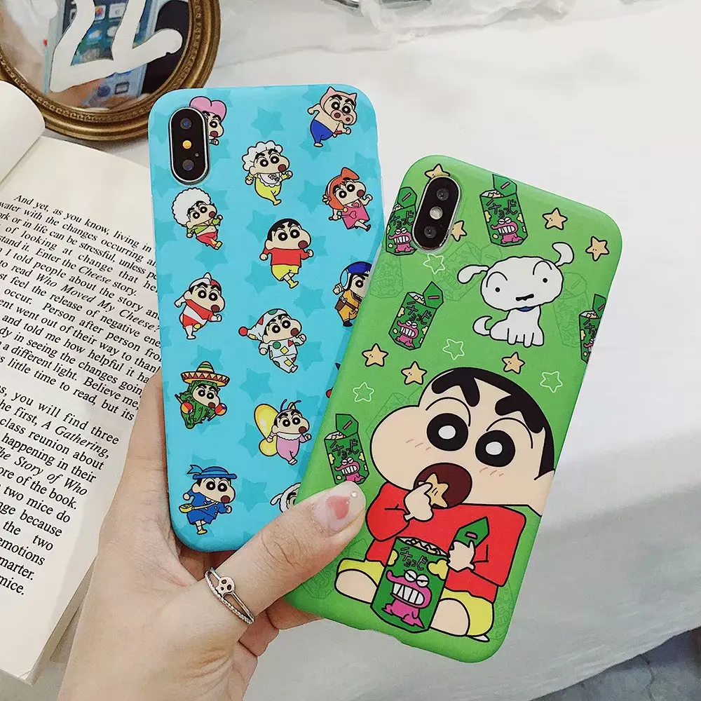 

Crayon Shinchan Case for iPhone 6 6S 7 8 Plus X Case Silicone Cute Shin Chan Soft IMD Back Cover Cases for iPhone XR XS MAX Case
