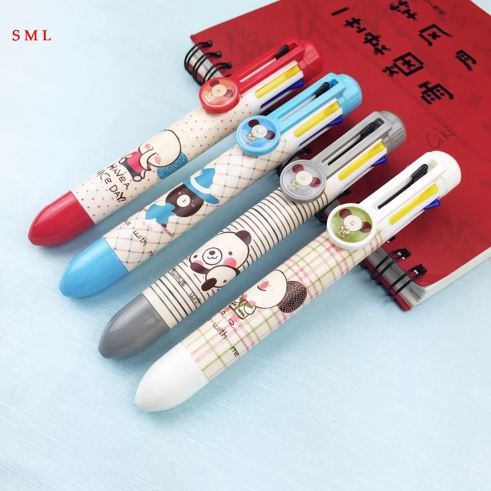 

1pcs Korean Stationery Colorful Ballpoint Pen Multifunction Press 8 in 1 Color Ink Pen Kids Gift canetas School Supplies zakka