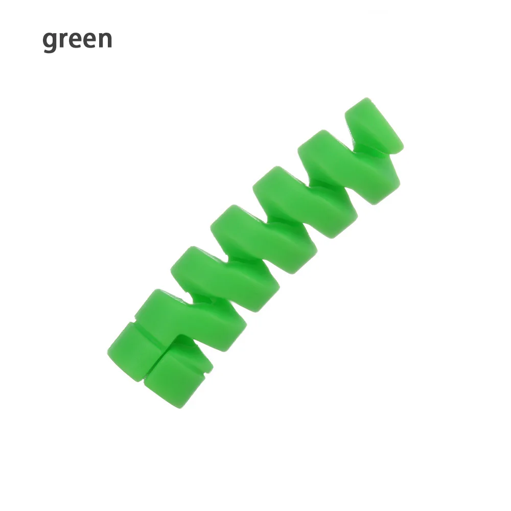 1PC Spiral Cable Saver Protector Data Line Silicone Bobbin Winder Organizer Protection Tools Phone USB Charger Cover Accessories - Цвет: green