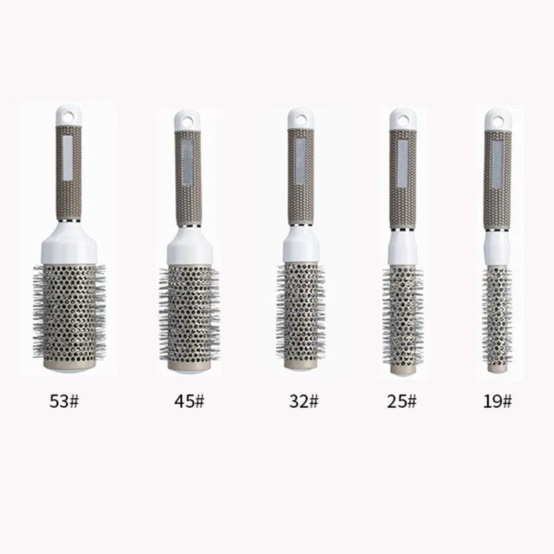 Профессиональная расческа для волос, высокотемпературная стойкая керамическая железная круглая расческа(19 мм), 5 размеров, инструмент для укладки волос, расческа для волос
