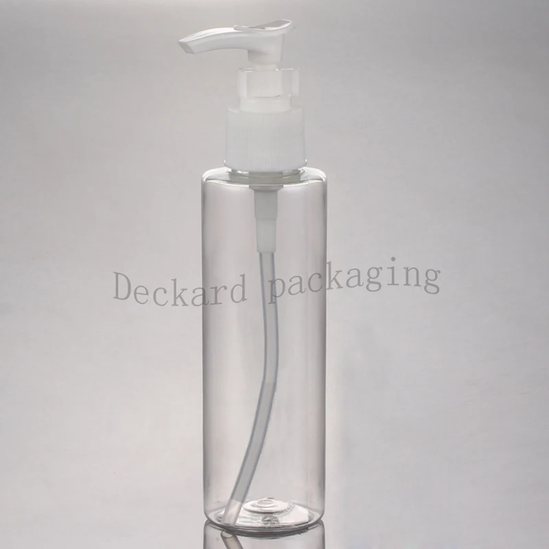 50PCS 150ml empty transparent pump bottle with pump cap for cosmetic
