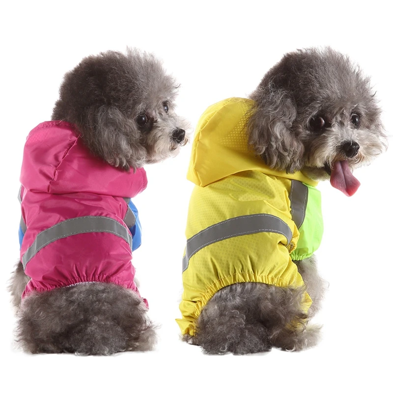Водонепроницаемый дождевик с капюшоном 4-ноги плащ для собак куртка для альпинизма дождливый день дождевики для малого Средний Товары для