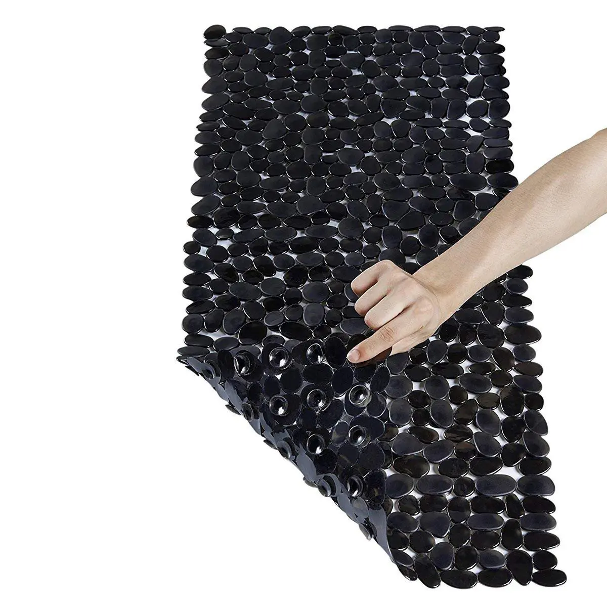 ABFP Anti-Slip Anti-Slip Bathroom Bathroom Shower Mat with Black Suction Cup 70x36cm