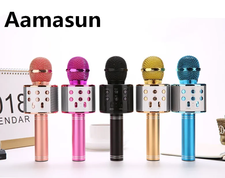 

WS858 Wireless Bluetooth Microphone Magic Karaoke Sing MIC Mobile Phone Music Speaker Record Song For iSO Android PC A3