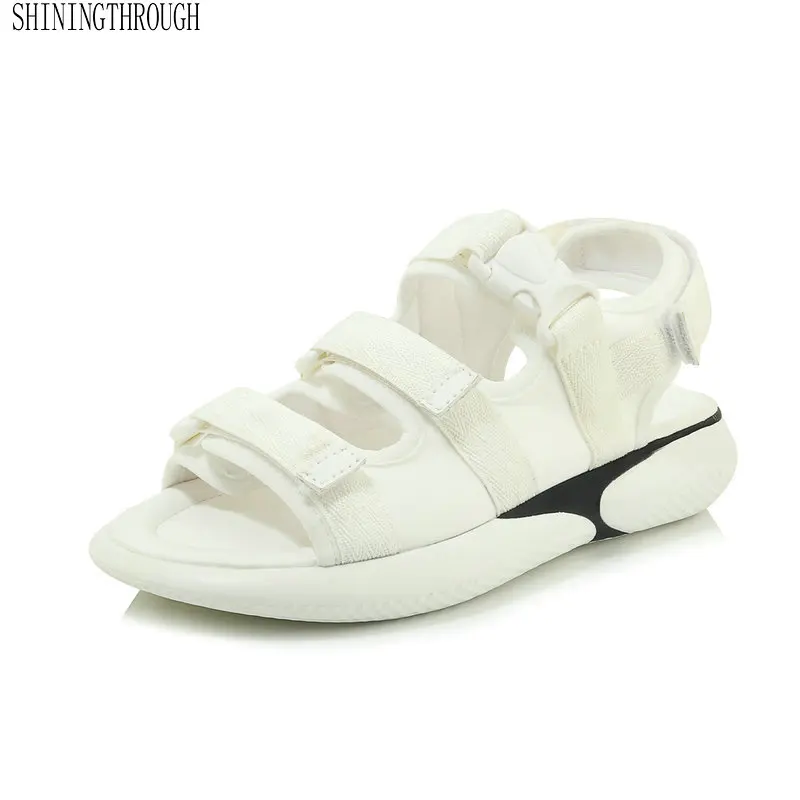 

Summer 2019 New Fashions Erogenous Flat Bottomed Women Sandals Fashionable and Comfortable Beach Shoes Large Size 42 43