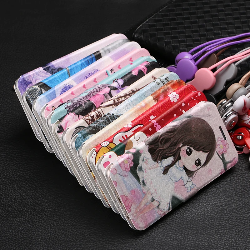 

For OPPO Reno F7 F3 Cute Painted Flip Wallet Stand Leather Cover For OPPO F5 Youth OPPO A73 A73T F11 Pro Case Capa Coque