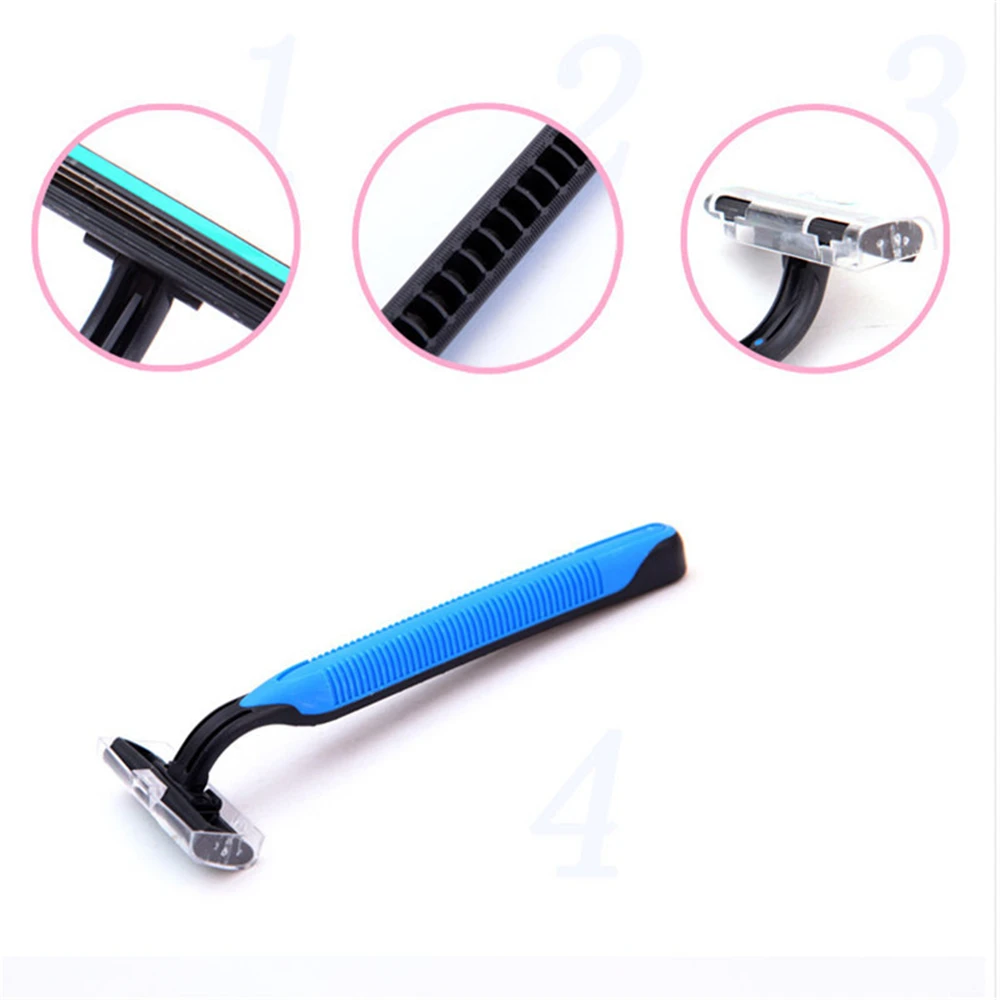 

4Pcs Modern Design Portable Traditional Safety Stainless Steel Blades + ABS handel Manual Shaver For Men Women Razor Home Travel
