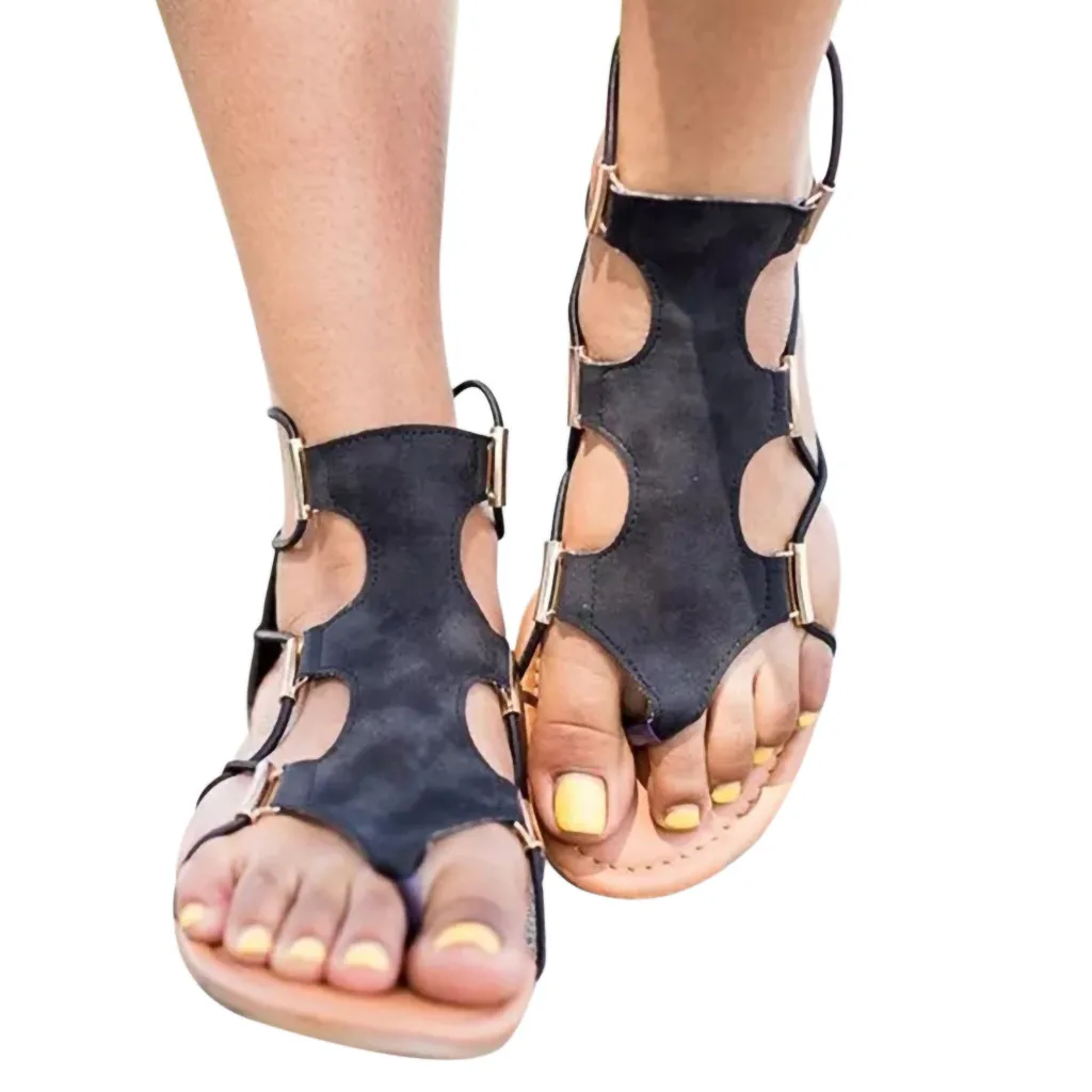 

Shoes Women sandals Fashion Cross Strap Sandals Women Summer's Retro Round Toe Flat Platform Shoes zapatos de mujer