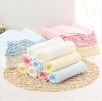 

DHL 100set 10Pcs/set Baby Nappies Reusable Baby Infant Newborn Cloth Diaper Nappy Liners Insert 3 Layers Cotton