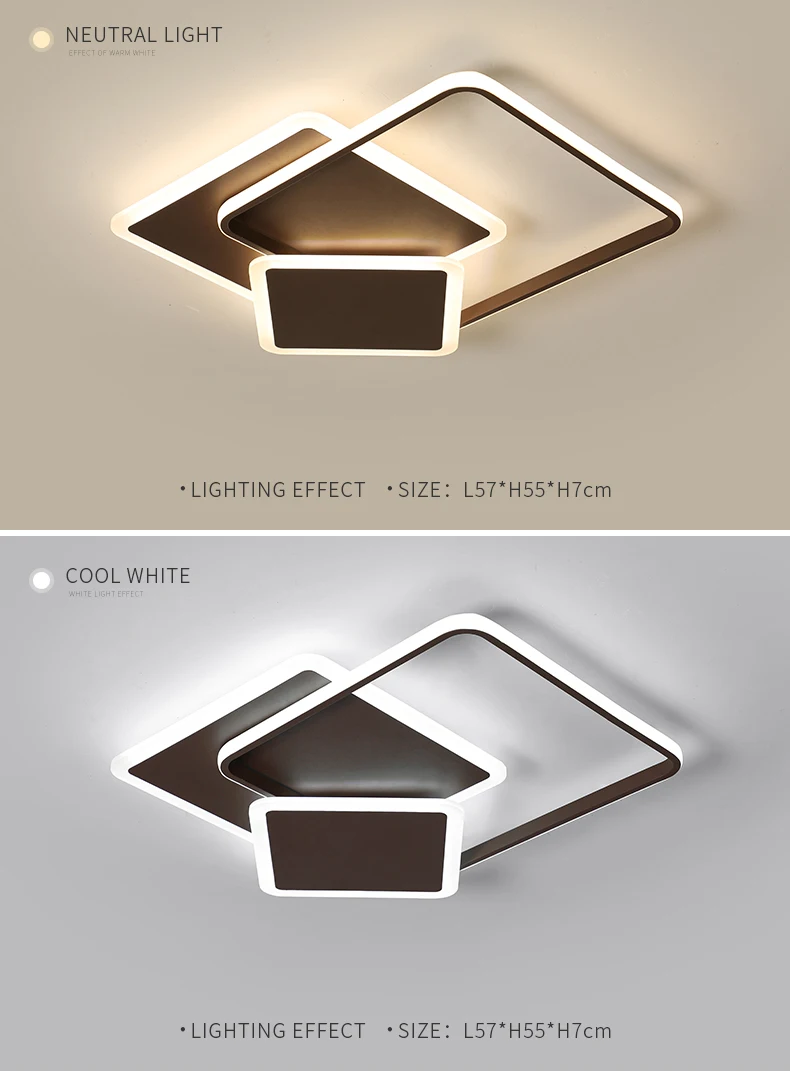 Современный светодиодный потолочный светильник для дома, гостиной, спальни, столовой, кофейного и белого цвета, потолочный светильник, светильники