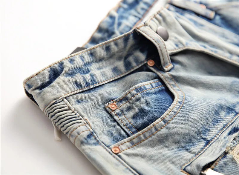 KIMSERE Для мужчин марка NEW FASHION Hi Street рваные джинсы в стиле хип хоп байкерские с