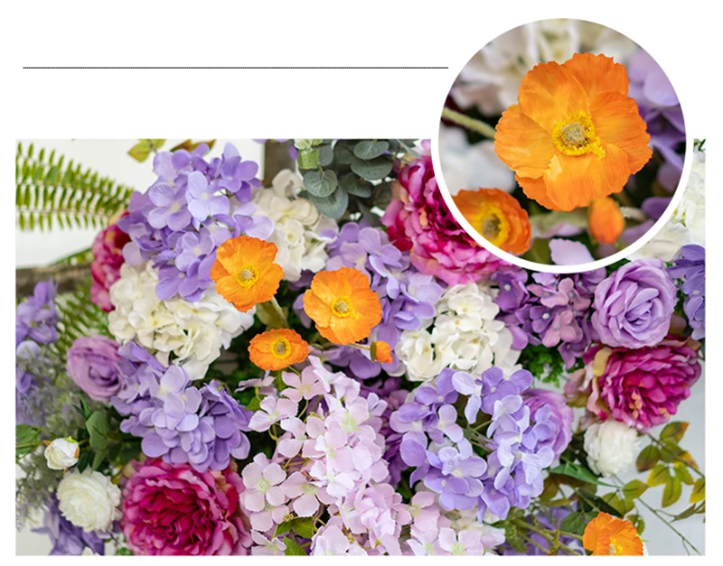 JAROWN Artificial Flower Row Flower Wall Wedding DIY Decor Arch Floral Stage Background Layout Decorative Flowers Props Flores (11)