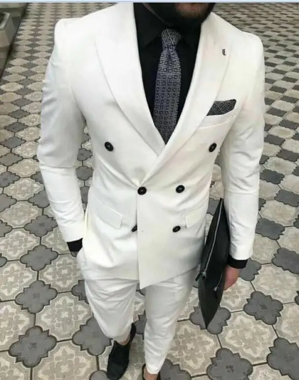 Костюм homme мужской костюм с брюками свадебные костюмы для мужчин Блейзер двубортный Выпускной 2 шт. мужской костюм - Цвет: 2