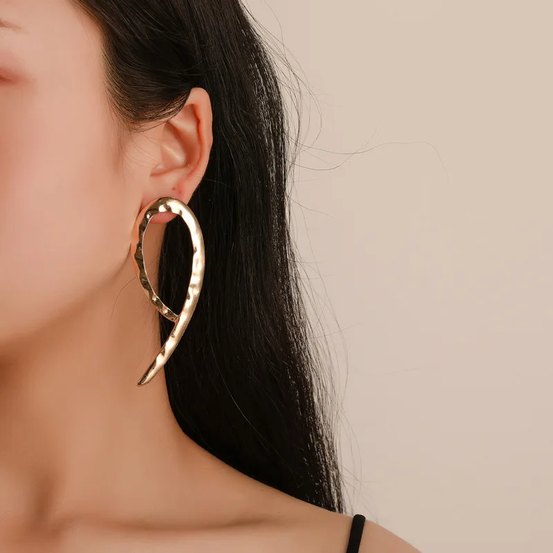 

European Punk Style Boho Gold Earring Exaggerated Simple Big Drop Earrings For Women Personalized Bohemian Statement Ear Jewelry