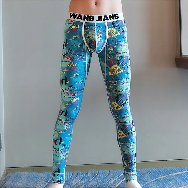 Новинка WJ Men'Long johns термобелье с низкой посадкой плотные теплые кальсоны для
