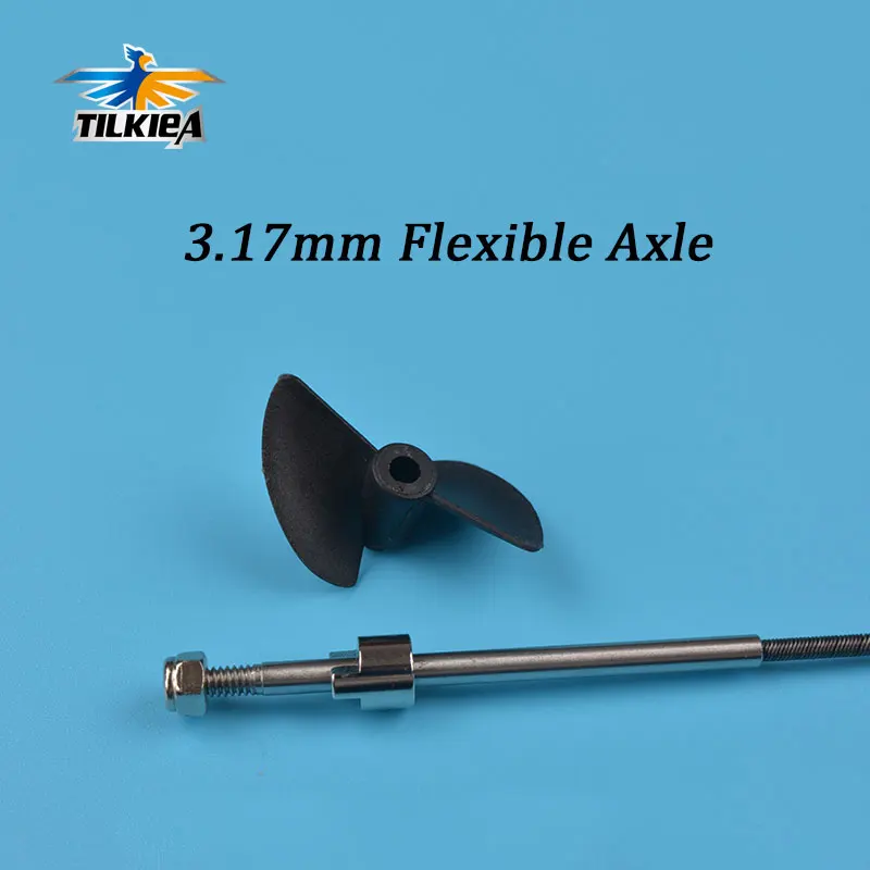 

RC Model Boat Shaft Kit 3.17mm Flexible Axle+Drive Dog + Hex Nut+2 Blades Proprller For RC Boat