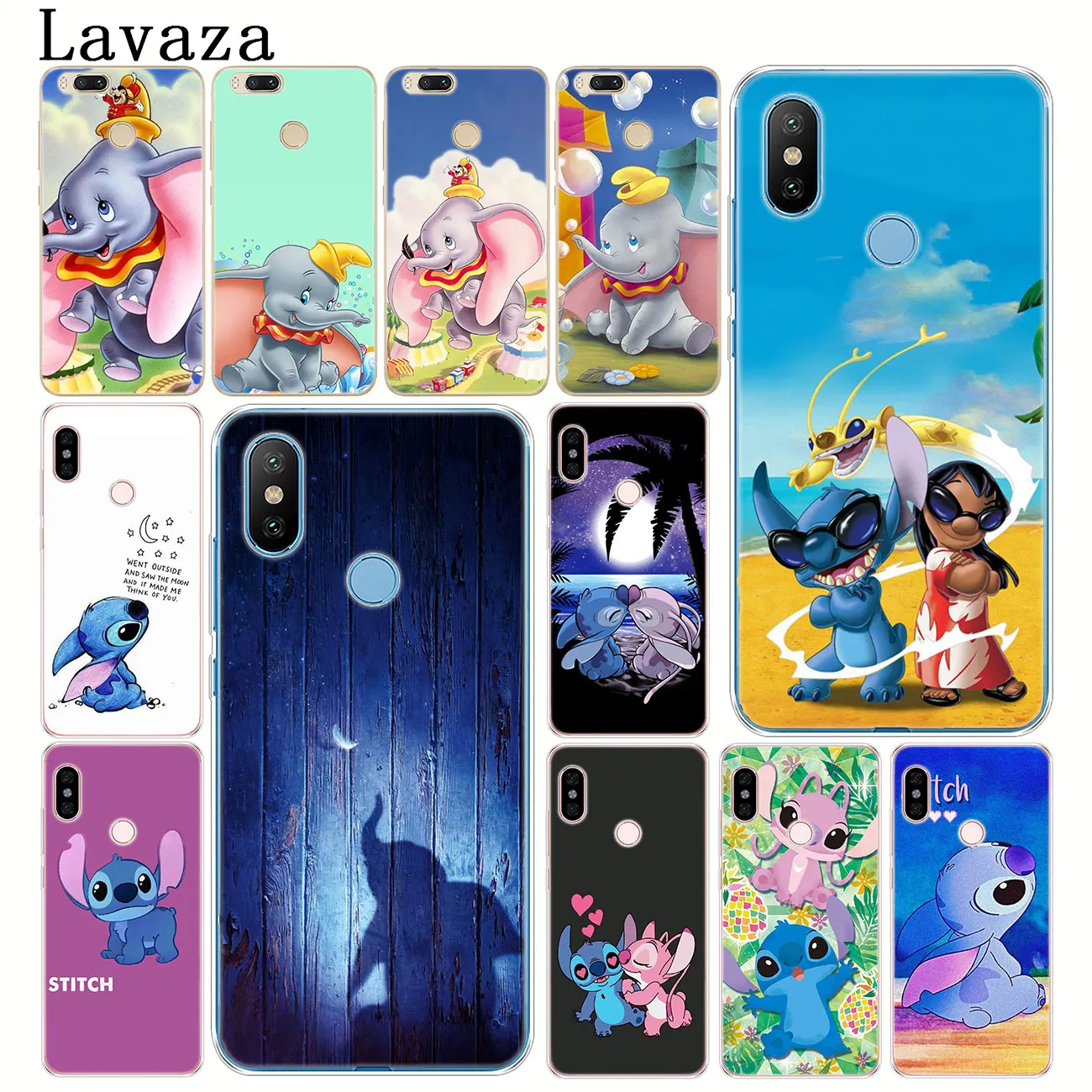 

Lavaza Dumbo elephant Lilo Stitch Hard Phone Case for Xiaomi Redmi k20 7A 6A 4A Note 7 5 6 Pro 4 4X Plus Cover