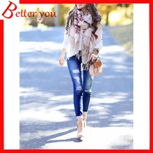 Popular Spring summer stretch ripped casual skinny pencil pants trousers denim high waist jeans Popular Spring summer stretch ripped casual skinny pencil pants trousers denim high waist jeans