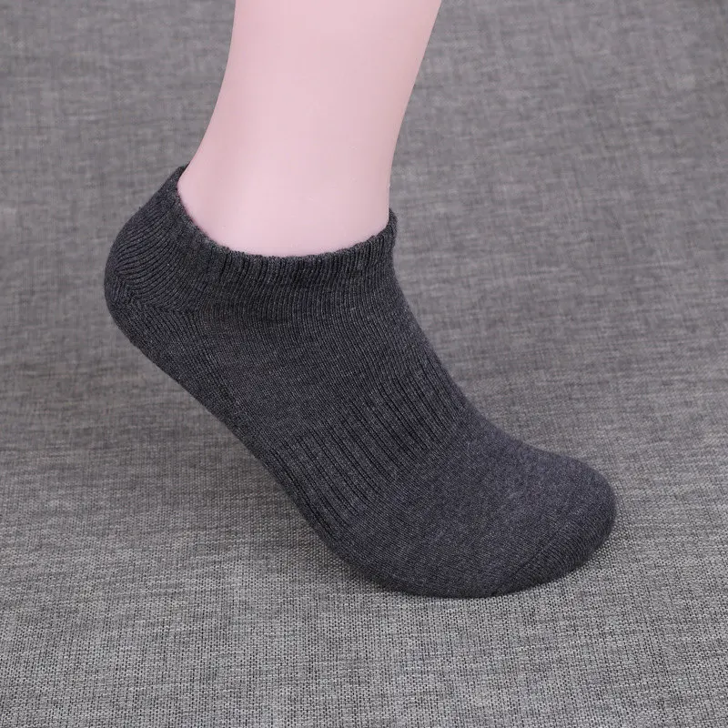3 пар/лот, мужские носки, махровые спортивные носки для бега, баскетбола, хлопковые носки, skarpetki meskie, короткие носки, chaussette homme, летние - Цвет: dark grey