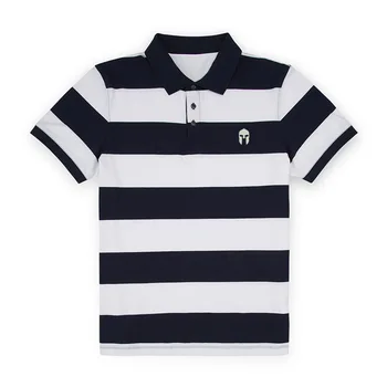 

Mens Spartan Warrior Molon Labe Embroidered Knit Striped Short Sleeve Polo Shirts