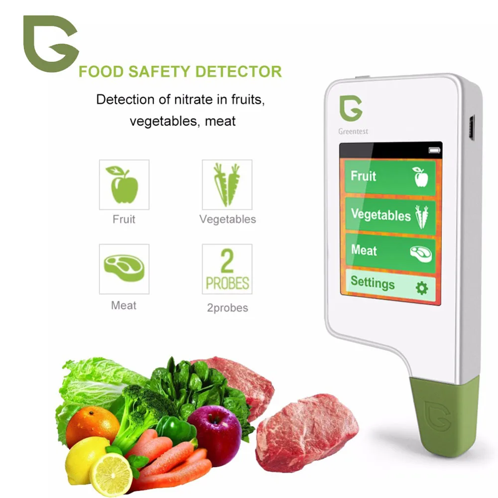 Greentest 2 Цифровой пищевой нитратный тестер для фруктов, овощей, мяса, нитрата обнаружения здоровья, еды, окружающей среды, безопасности детектор