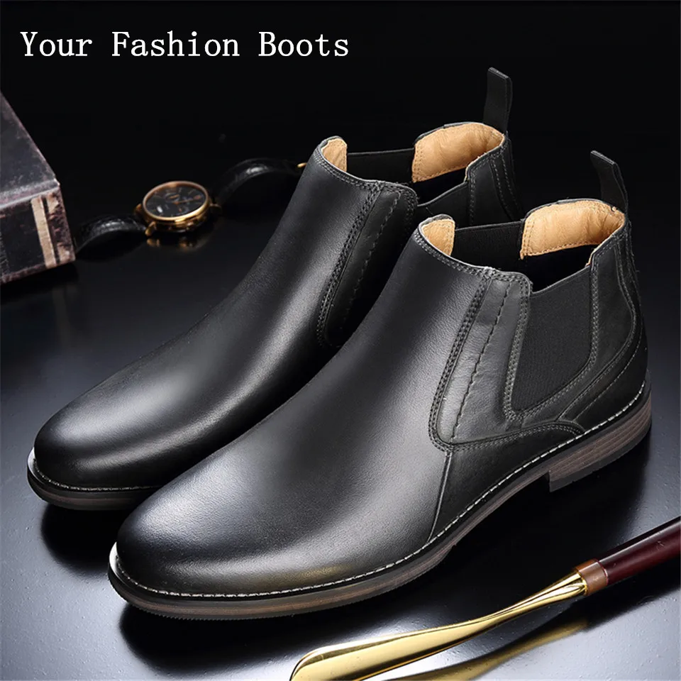 LIN KING/мужские ботинки наивысшего качества в британском стиле, Демисезонная обувь, модные ботинки без шнуровки, дышащие мужские ботинки из