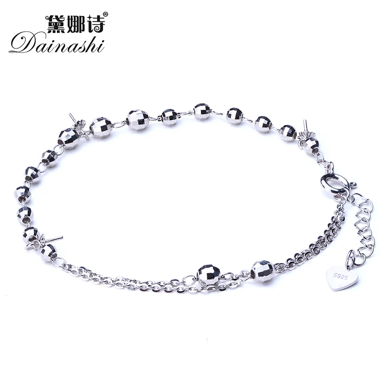 

the shape of hollow circle with boll bracelet top quality sterling silver for women bracelet fitting good gift for girls