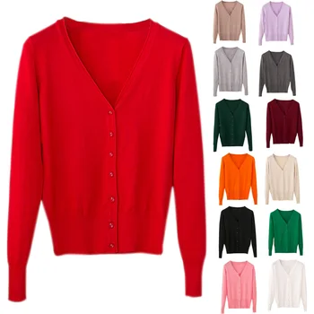 

Hot Women Cardigan Casual Sweet Crochet Knitted Tops Long Sleeve Thin Spring Autumn Cardigans HD88