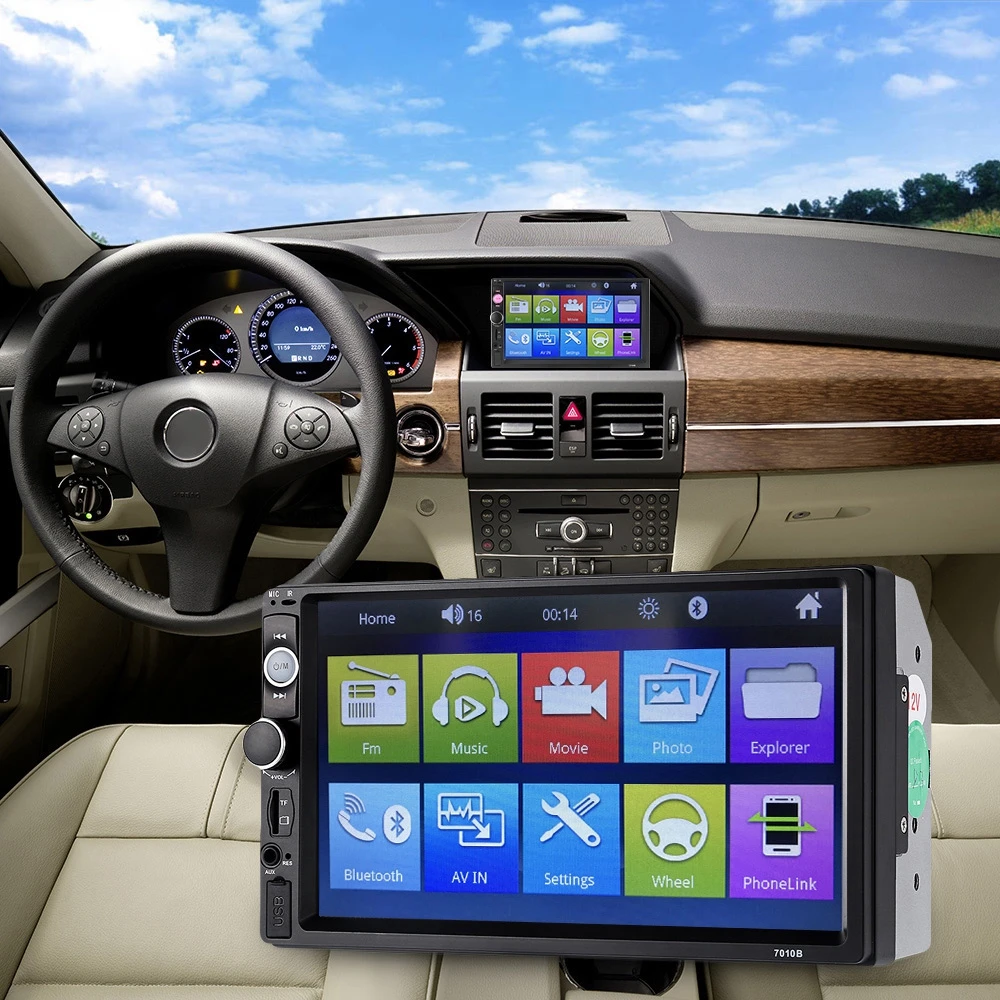 2 Din универсальный 7010B 7 дюймов Bluetooth FM радио Автомобильный MP5 автомобильный