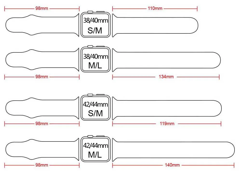 Силиконовые замена спортивный ремешок для наручных часов Apple Watch 38 мм 40 мм 42 44 мм браслет ремешок для наручных часов iWatch серии 5/4/3/2/1 81010