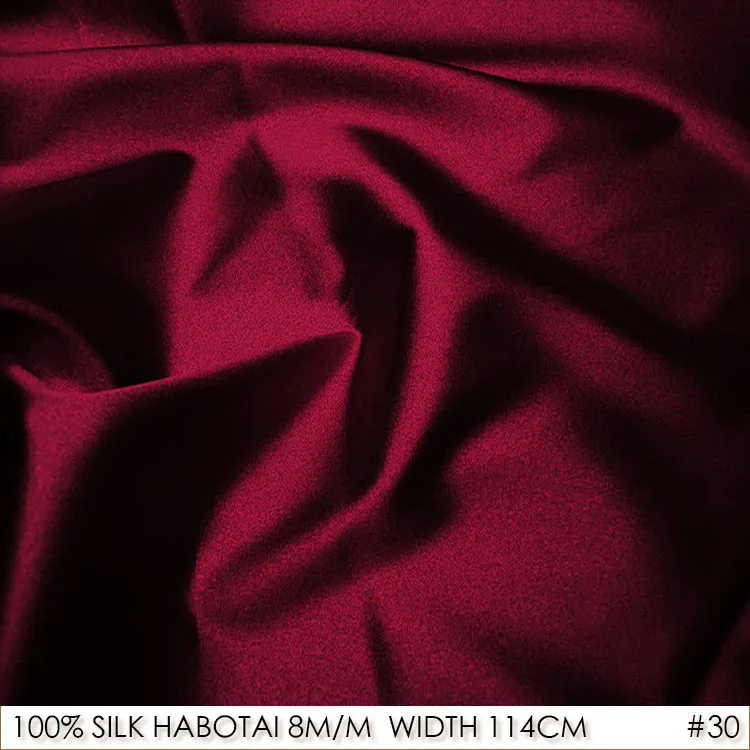 

CISULI SILK HABOTAI 114cm width 8momme/100% Nautual Sikl Fabrics For Patchwork DIY Sewing Material Dark Wine Red NO 30