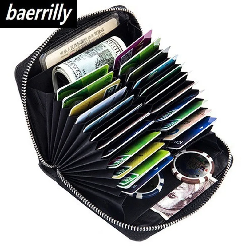 High Quality Genuine Leather Unisex Card Holder Wallets Female Credit Card Holders Women