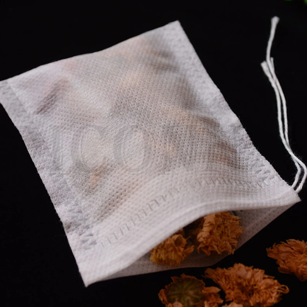 

100Pcs/lot Empty Teabags String Heat Seal Filter Paper Herb Loose Tea Bag White Disposable Tea Bags Bolsas de te 6x8cm
