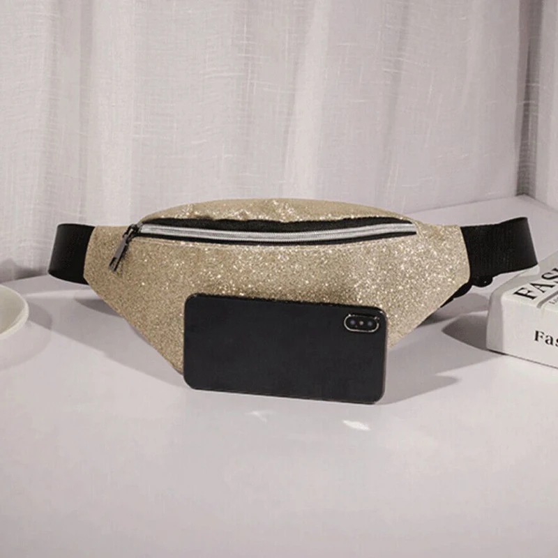 Модные Повседневная нагрудная сумка для женщин Путешествия талии Fanny Pack деньги ремень кошелек Блеск Многоцветный Бум Сумка