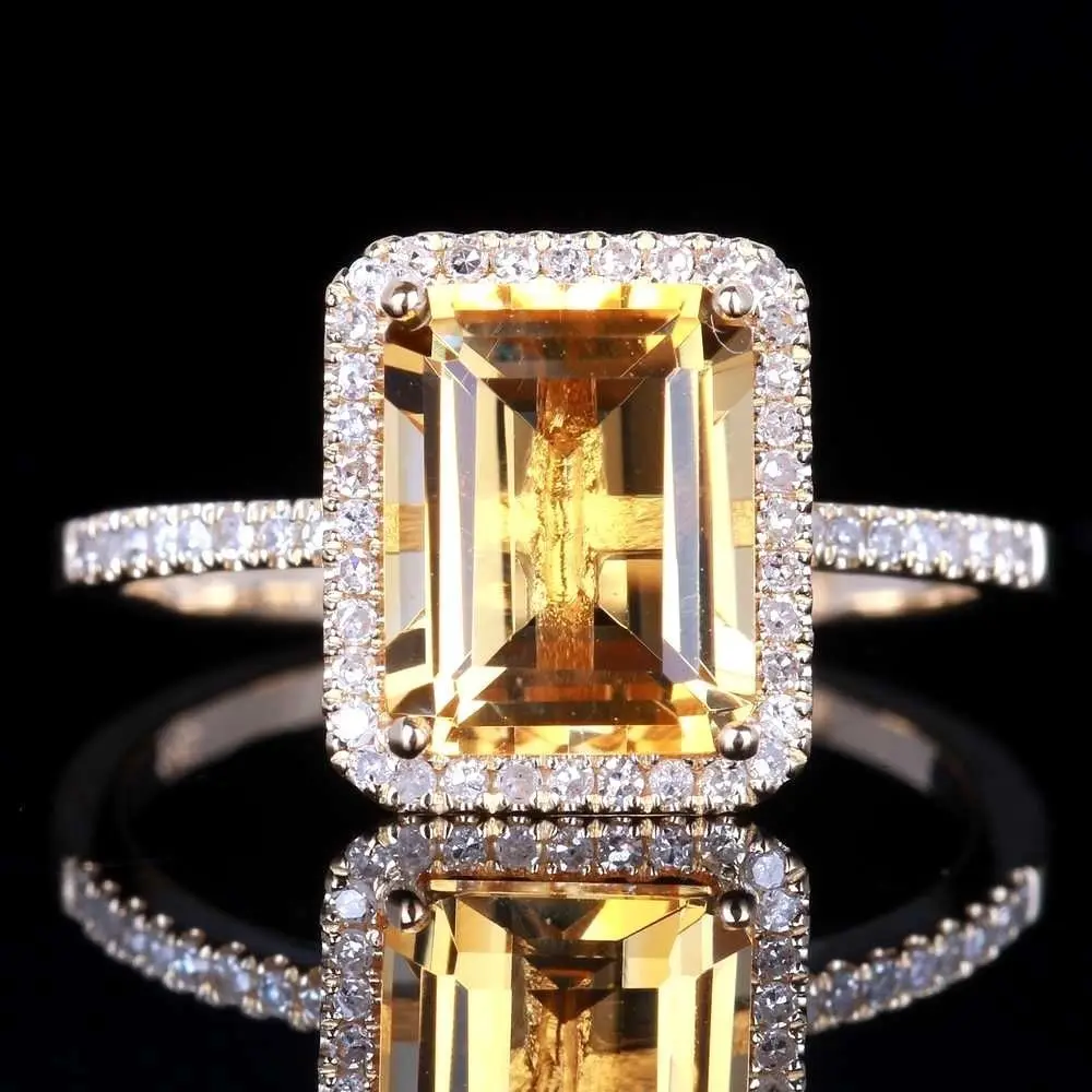 S925 Серебряное обручальное кольцо с топазом и бриллиантами, желтый драгоценный камень, Bague Anillos Bizuteria для женщин, Серебряное ювелирное изделие 925, женские бриллиантовые кольца