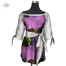 Весенняя новая стильная женская рубашка в африканском стиле, женские рубашки в стиле пэчворк с кружевом и принтом Bazin большого размера в африканском стиле, одежда WY2677