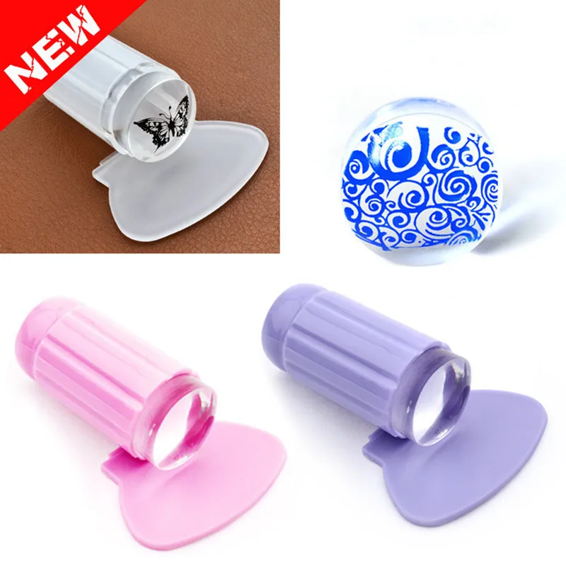 

Hot Sale!! Clear Jelly Sticky Stamper, Nail Art Stamper Clear Silicone Marshmallow Nail Stamper & Scraper Stamp Tool