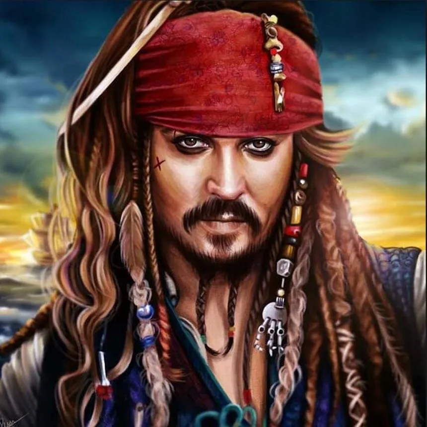 

Full Square/Round Drill 5D DIY Diamond Painting "pirate Captain Jack" Embroidery Cross Stitch 5D Home Decor Gift GZ20