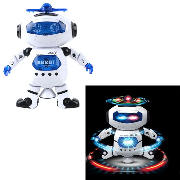 

MrY New Smart Space Walking Dancing Robot Children Toys 360 Rotate Electric Music Light Puzzle Toy Kids Birthday Gift