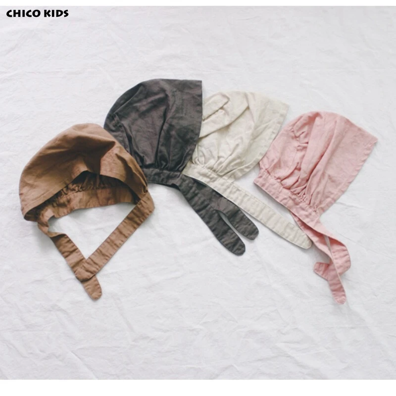 

New Kids Girls Cotton Korea-Japan Style Decro Hats, Kids Linen Hats