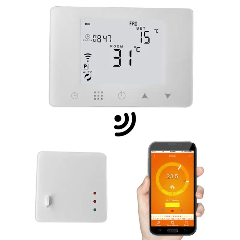 

WiFi & RF Wireless Room Thermostat Wall-hung Gas Boiler Heating Remote Control Temperature Controller Weekly Programmable