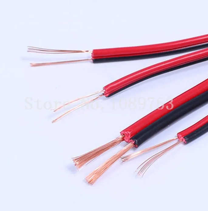 2-контактный 18AWG 20AWG 22 AWG Медь Электрический красные, черные Удлинительный провод светодиодный кабель 2/5/10/20 м