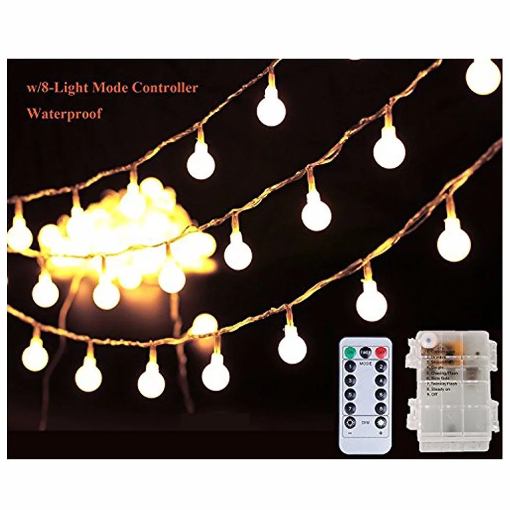 8 Modes Battery Operated LED Starry Fairy Lights with Remote and Timer