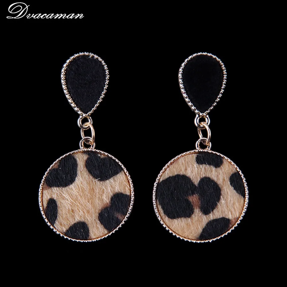 

Dvacaman Fashion Round Leopard Print Drop Earrings Women Maxi Statement Earrings Party Jewelry Accessory Christmas Gifts TT28