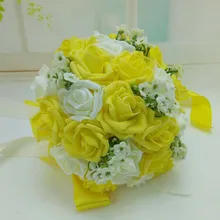 Фиолетовый Синий Розовый модный красный ручной работы невесты цветок свадебный букет ручной работы Цветы отправить корсаж/цветок на запястье