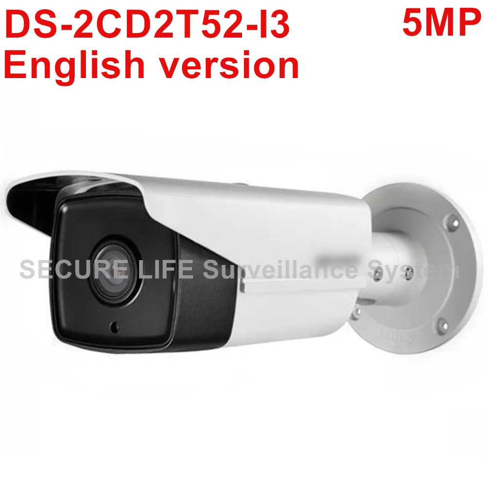 

DHL Free shipping Hikvision DS-2CD2T52-I3 English version 5MP network bullet cctv camera poe with up to 30m IR