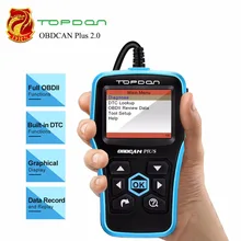 Topdon OBDCAN Plus 2,0 автоматический считыватель кодов полный OBD2 сканер OBDII инструмент диагностики автомобиля считывание и очистка кодов двигателя PK Creader 6001